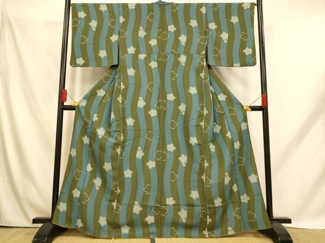 平和屋着物■小紋 舞花間道 胴抜き仕立て 洗える着物 AABH9198fw