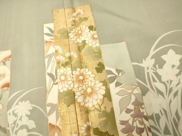 平和屋着物■豪華色留袖 駒刺繍 草花色紙文 暈し染め 金彩 正絹 逸品 AABH9236fw