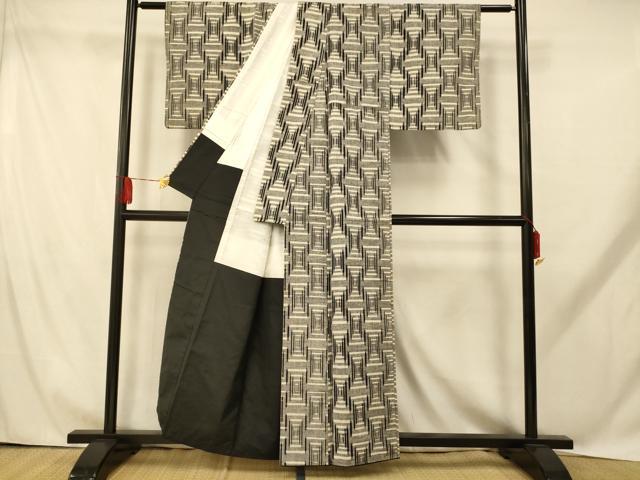 平和屋着物■上質な紬 立涌横段文 正絹 逸品 AABH9265fw
