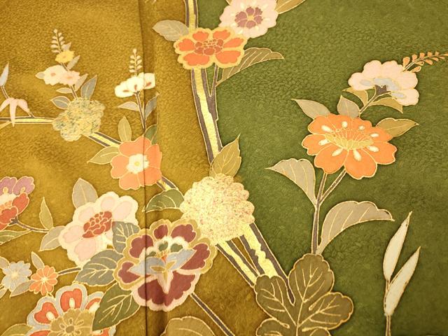平和屋着物■訪問着 更紗花文 金彩 正絹 逸品 AABH9278fw