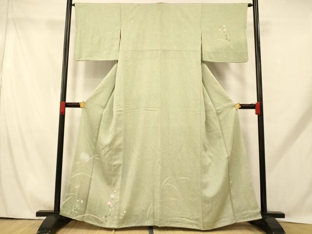 平和屋着物■訪問着 作家物 草花文 たたき染め 正絹 逸品 AABH9279fw