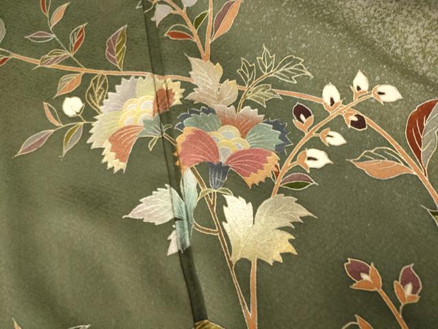 平和屋着物■訪問着 更紗花文 暈し染め 正絹 逸品 AABH9282fw