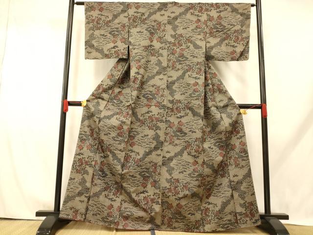 平和屋着物■上質な紬 松竹梅 正絹 逸品 未使用 AABH9307fw