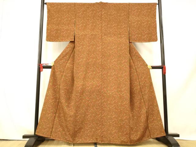 平和屋着物■上質な小紋 更紗花鳥文 正絹 逸品 未使用 AABH9327fw