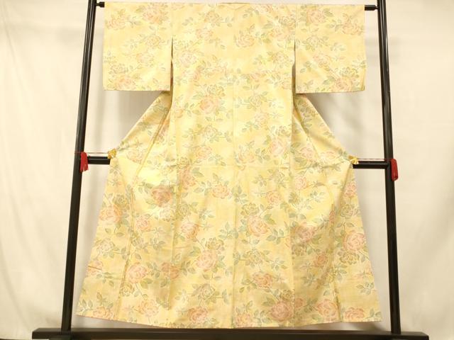 平和屋着物■上質な紬 枝花文 正絹 逸品 AABH9334fw