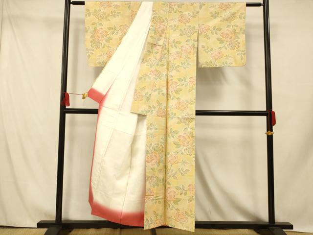 平和屋着物■上質な紬 枝花文 正絹 逸品 AABH9334fw