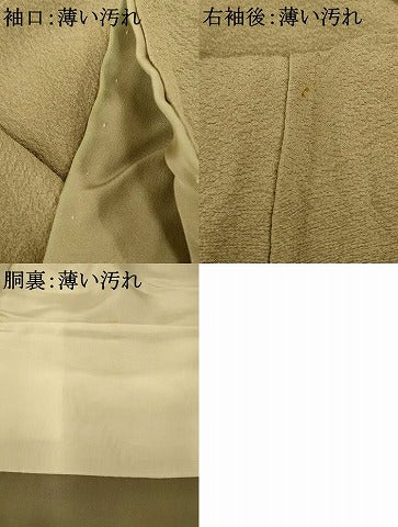 平和屋着物■上質な色無地 作家物 幻の染 岩石染 利休白茶色 正絹 逸品 AABH9341fw