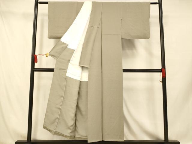 平和屋着物■上質な色無地 作家物 幻の染 岩石染 利休白茶色 正絹 逸品 AABH9341fw