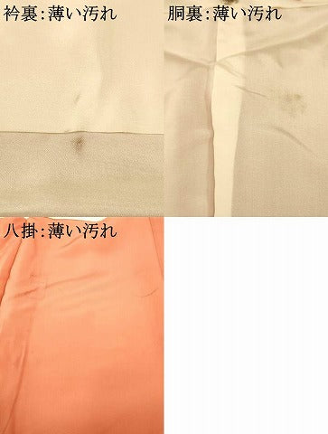 平和屋着物■上質な小紋 地紋起こし 絞り 更紗花文 正絹 逸品 AABH9348fw