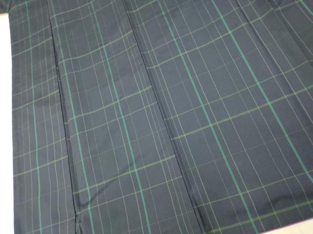 平和屋着物■上質な紬 格子 正絹 逸品 AABH9351fw