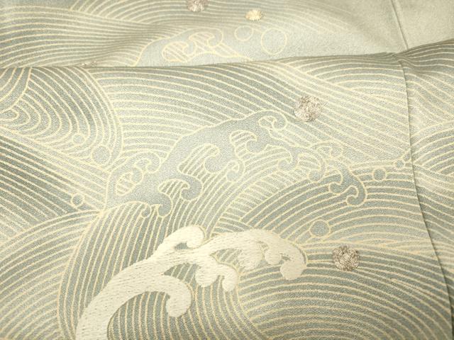 平和屋着物■色留訪問着 駒刺繍 立波文 暈し染め 金彩 正絹 逸品 AABH9354fw
