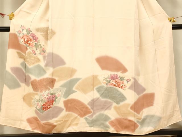 平和屋着物■訪問着 地紙花文 暈し染め 金彩 正絹 逸品 AABH9356fw