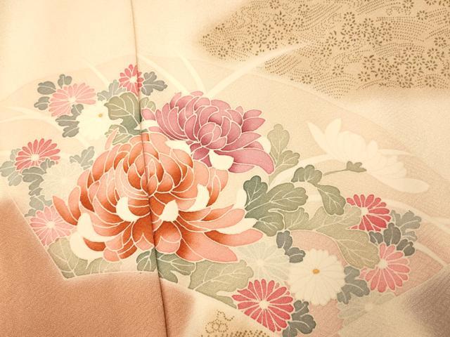 平和屋着物■訪問着 地紙花文 暈し染め 金彩 正絹 逸品 AABH9356fw