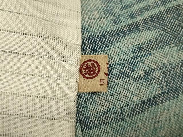 平和屋着物*夏物 結城紬 夏結城 風景文 三越扱い 反端付き 正絹 逸品 AABH9384jd