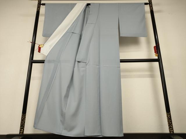 平和屋着物*夏物 色無地 絽 灰青色 正絹 逸品 AABH9394jd