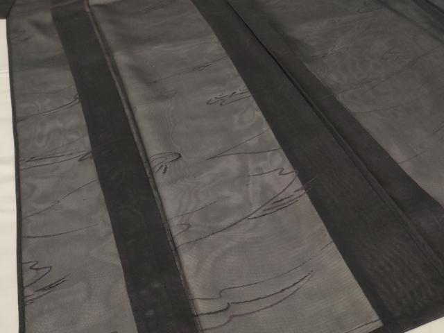 平和屋着物*夏物 色無地 紗 黒紅色 正絹 逸品 AABH9430jd