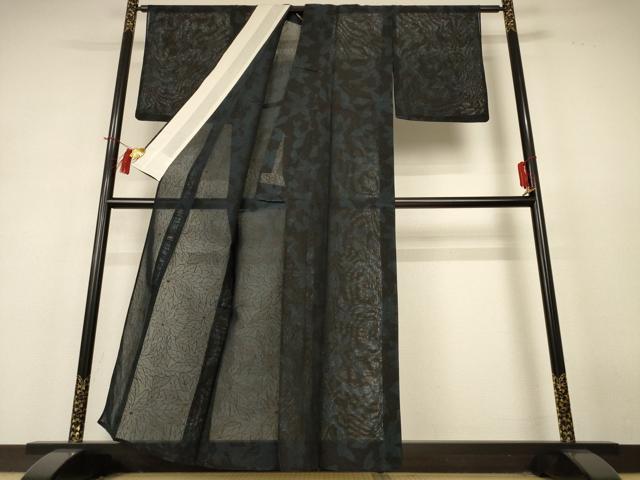 平和屋着物*夏物 小紋 風通紗 草花文 正絹 逸品 AABH9439jd