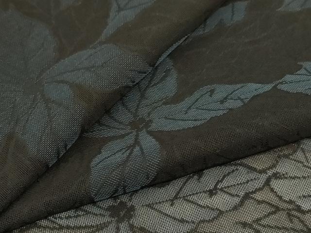 平和屋着物＊夏物　小紋　紗　草花文　黒地　正絹　逸品　AABB5923st 平和屋着物＊夏物 小紋 紗 草花文 黒地 正絹 逸品 AABB5923stの通販 by