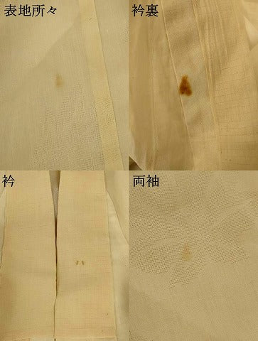 平和屋着物*夏物 長襦袢 舞葉紋紗 鳥の子色 麻 AABH9446jd