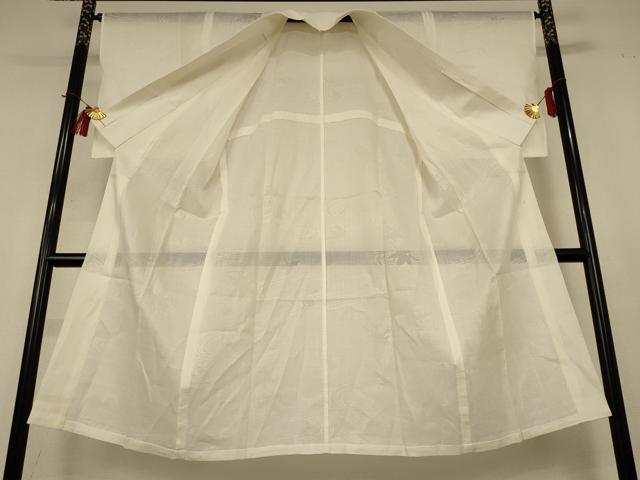 平和屋着物*夏物 長襦袢 絽 流水舞葉文 鳥の子色 麻 AABH9447jd