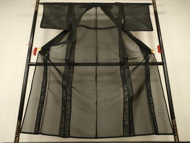 平和屋着物*夏物 小紋 風通紗 風景文 正絹 逸品 AABH9449jd