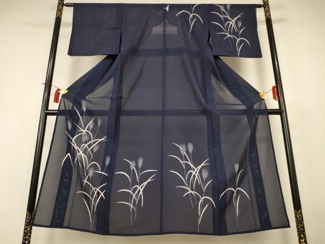 平和屋着物*夏物 訪問着 絽 草花文 銀糸 正絹 逸品 AABH9452jd