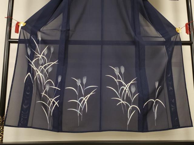 平和屋着物*夏物 訪問着 絽 草花文 銀糸 正絹 逸品 AABH9452jd
