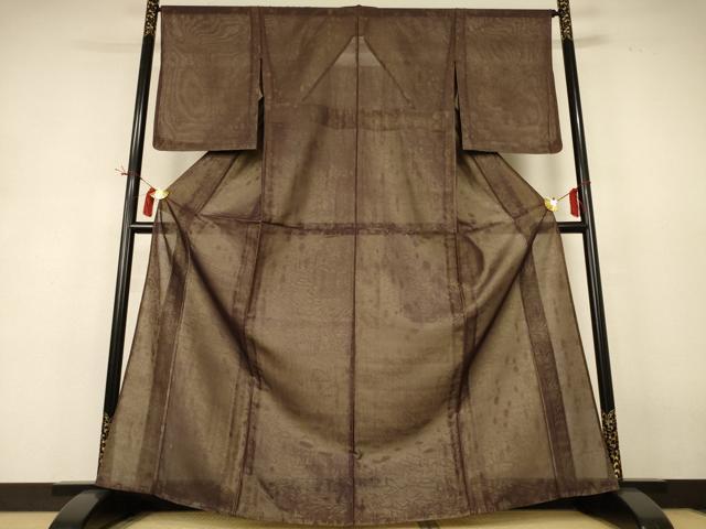 平和屋着物▽小紋 無双 紗袷 紗×紗 草花文 正絹 逸品 AABH9469jd
