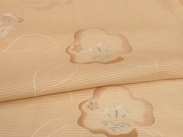 平和屋着物*夏物 小紋 絽 草花文 洗える着物 AABH9472jd