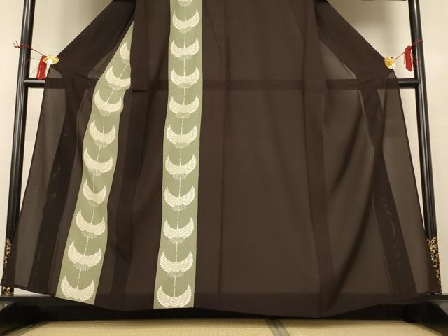 平和屋着物*夏物 訪問着 絽 鶴 金彩 正絹 逸品 AABH9474jd