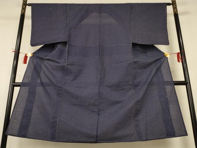 平和屋着物*夏物 男性 小紋・浴衣兼用 綿絽 格子 綿 逸品 AABH9485jd