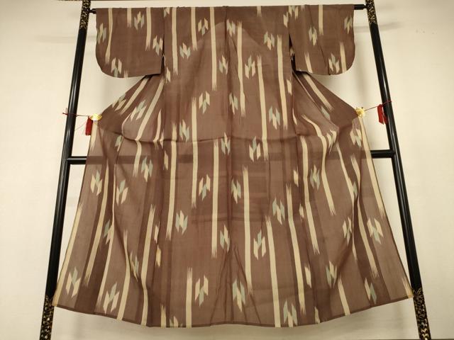 平和屋着物*夏物 小紋 紗 絣柄 正絹 逸品 AABH9487jd