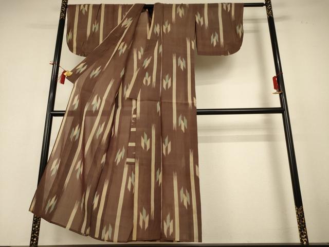 平和屋着物*夏物 小紋 紗 絣柄 正絹 逸品 AABH9487jd