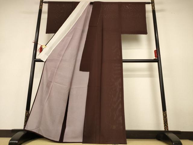 平和屋着物*夏物 色無地 絽 赤墨色 正絹 逸品 未使用 AABH9492jd