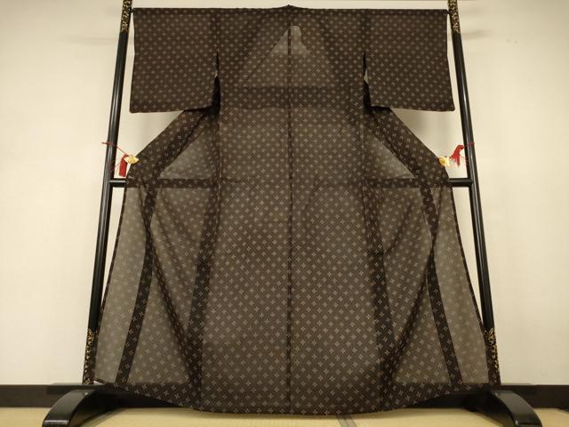 平和屋着物*夏物 小紋 紗 舞花文 正絹 逸品 AABH9495jd