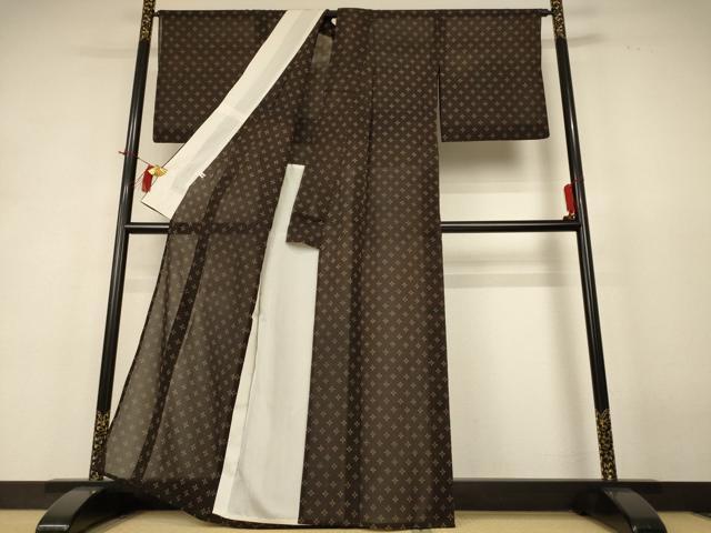 平和屋着物*夏物 小紋 紗 舞花文 正絹 逸品 AABH9495jd