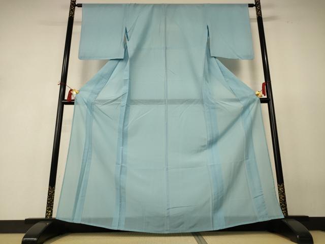 平和屋着物*夏物 色無地 絽 水色 正絹 逸品 AABH9507jd
