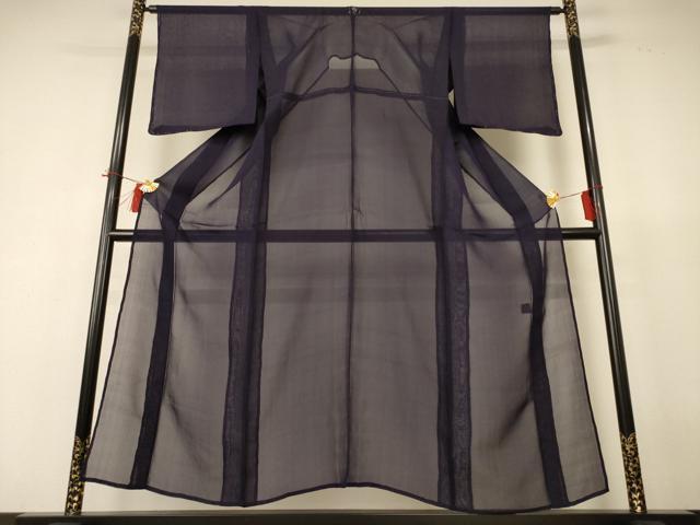 平和屋着物*夏物 色無地 紗 黒紅色 正絹 逸品 AABH9513jd