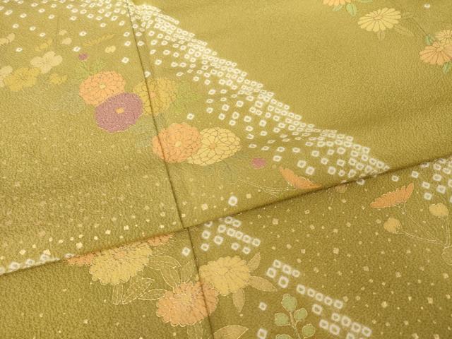 平和屋着物●訪問着 絞り 遠山花文 金彩 正絹 逸品 AABH9523ck