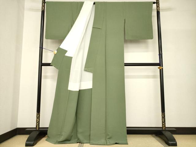 平和屋着物●上質な色無地 岩茶色 正絹 逸品 AABH9547ck