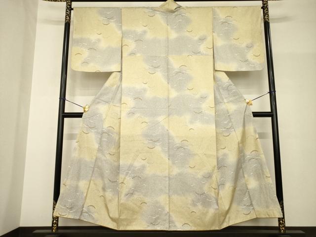 平和屋着物●本場大島紬 染大島 小紋 雪芝文 暈し染め 正絹 逸品 AABH9549ck