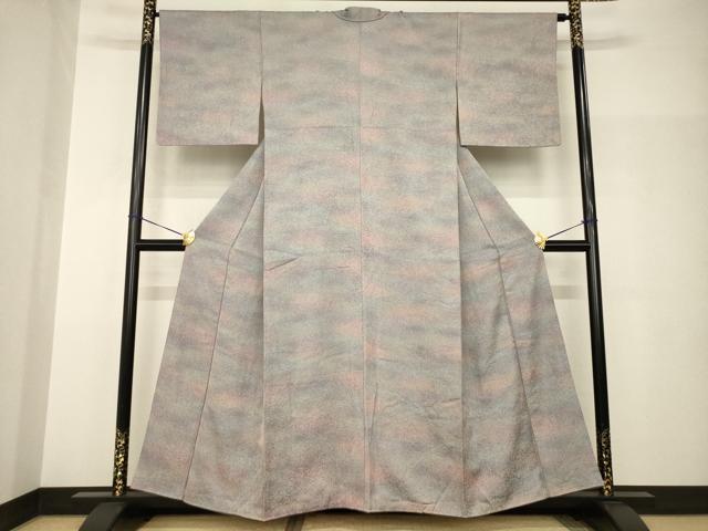 平和屋着物●上質な小紋 霞文 暈し染め 正絹 逸品 AABH9554ck
