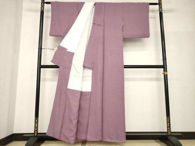 平和屋着物●上質な色無地 濃色 正絹 逸品 AABH9581ck