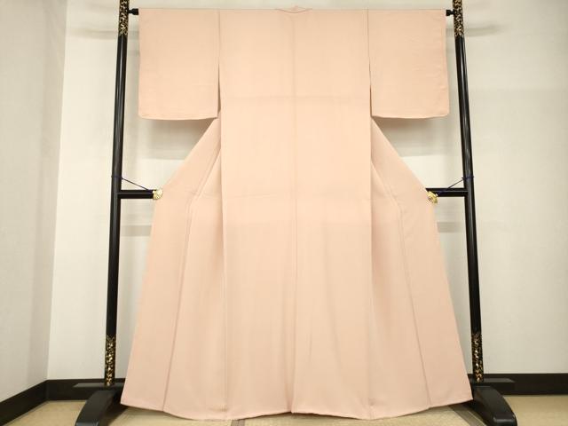 平和屋着物●上質な色無地 赤香色 正絹 逸品 未使用 AABH9593ck