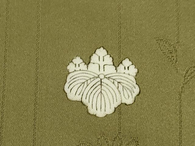 平和屋着物●上質な色無地 草花地紋 肥後煤竹色 正絹 逸品 AABH9599ck