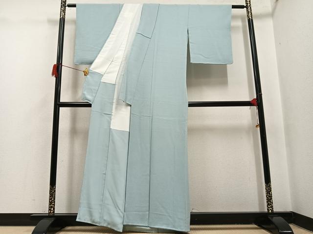 平和屋着物●上質な色無地 千草鼠色 正絹 逸品 AABH9616ph