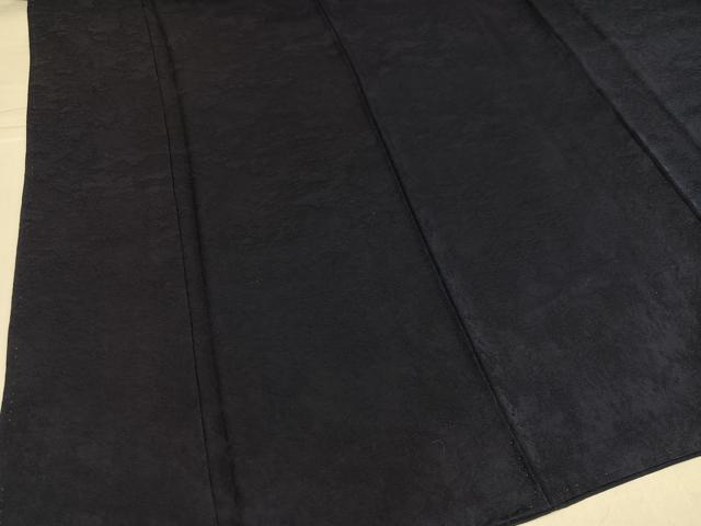 平和屋着物●上質な色無地 本藍 紋意匠 藍鉄色 正絹 逸品 AABH9618ph