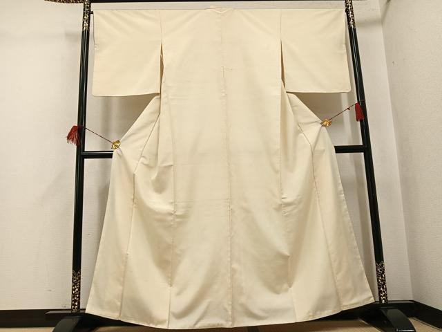 平和屋着物●上質な紬 色無地 砥粉色 正絹 逸品 AABH9625ph