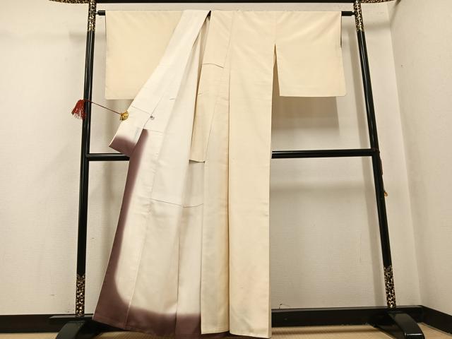 平和屋着物●上質な紬 色無地 砥粉色 正絹 逸品 AABH9625ph