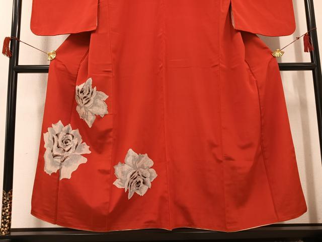 平和屋着物●アンティーク 大正ロマン 訪問着 薔薇 バラ 正絹 逸品 AABH9631ph